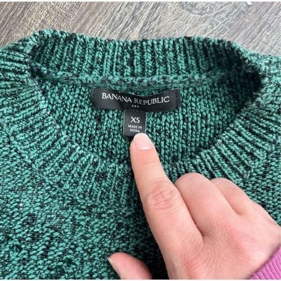 Banana Republic Open Knit Crew Neck Sweater Size XS Women’s Green - Picture 5 of 12